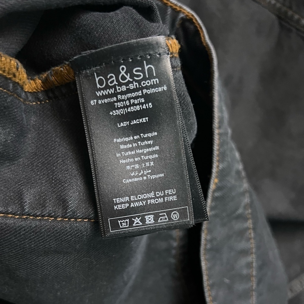 BA&SH Women’s Black Denim Boyfriend Jean Jacket - Size 2 - Picture 5 of 11